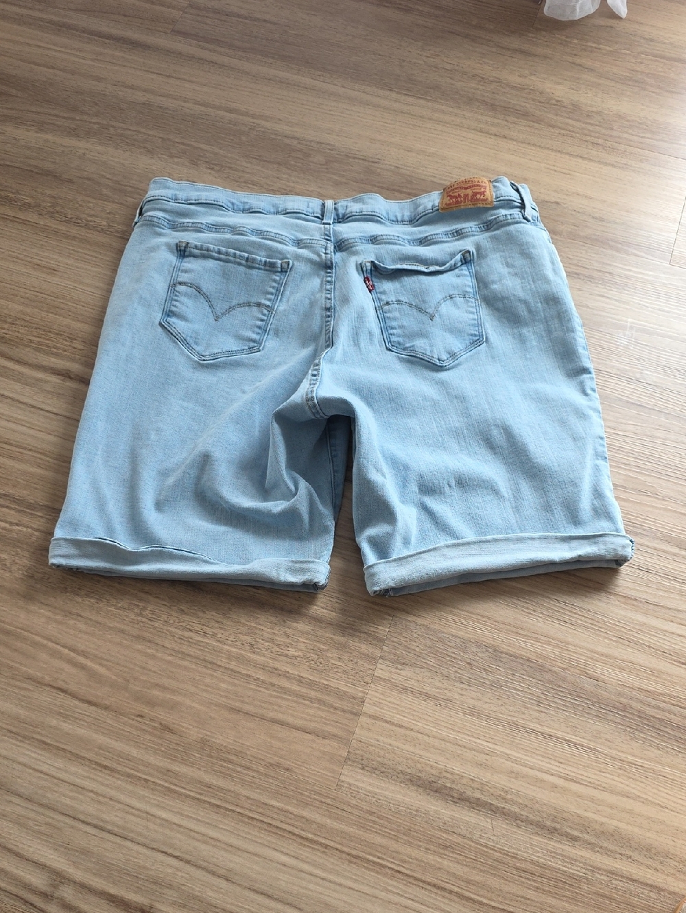 Levi's Light Blue Rolled Hem Denim Shorts